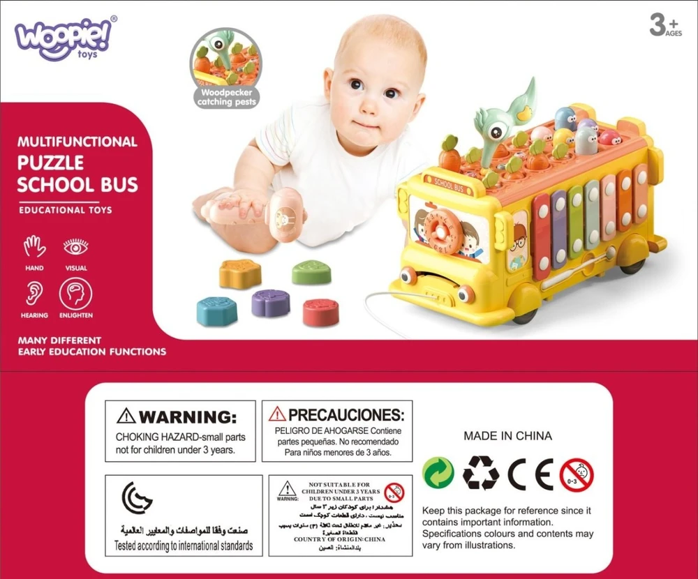 Woopie Baby Interaktyvus autobusas Woopie, su įvairiais garsais ir efektais