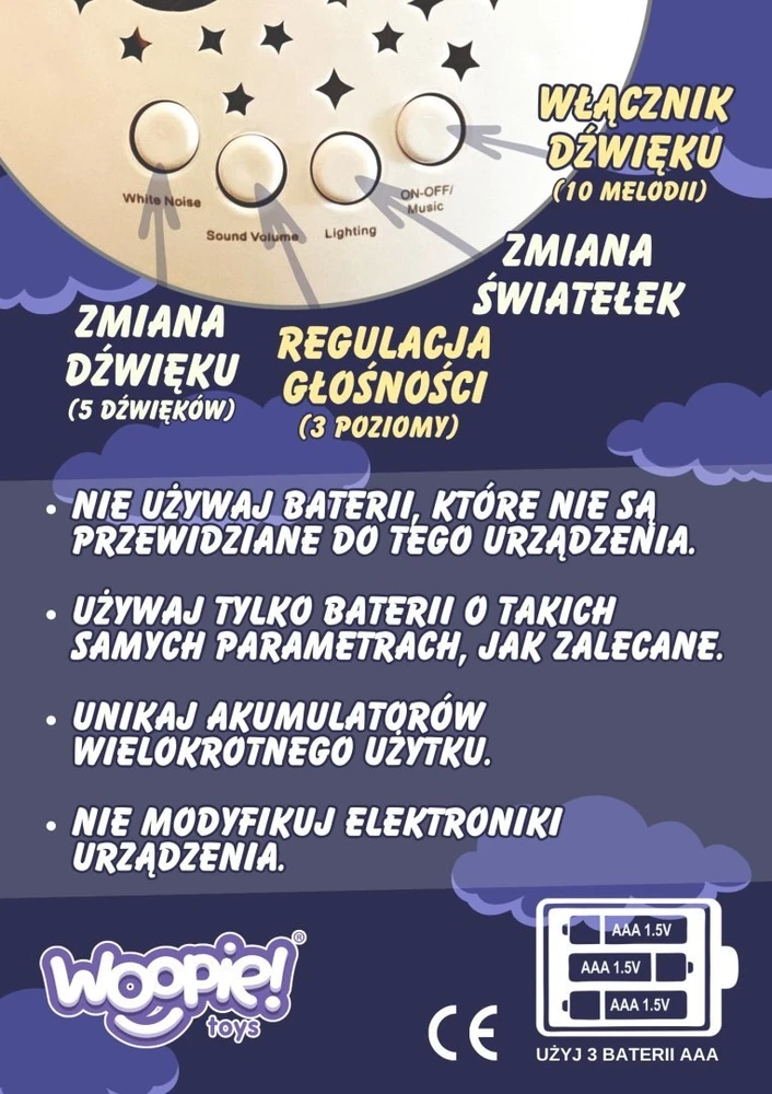 Woopie Baby Pliušinis žaislas WOOPIE, su projektoriumi