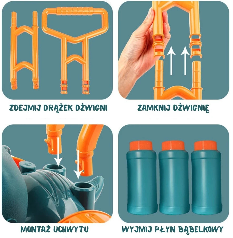 Žaislas burbulinė žoliapjovė Woopie, automatinė burbulų funkcija