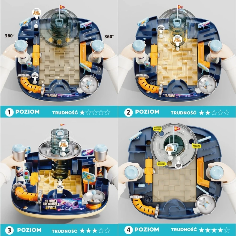 Žaislas galvosūkis Woopie, 3D labirintas