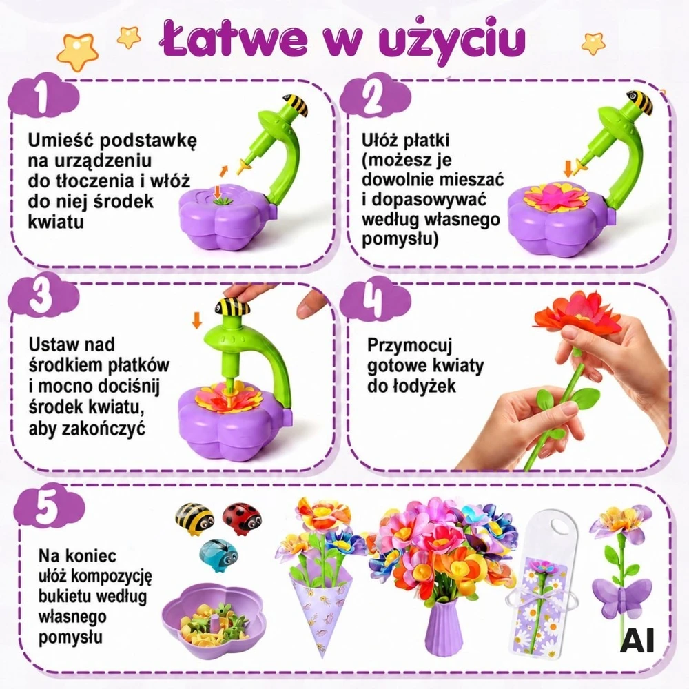 Žaislas gėlių kūrimo rinkinys WOOPIE, vaikams nuo 3 metų