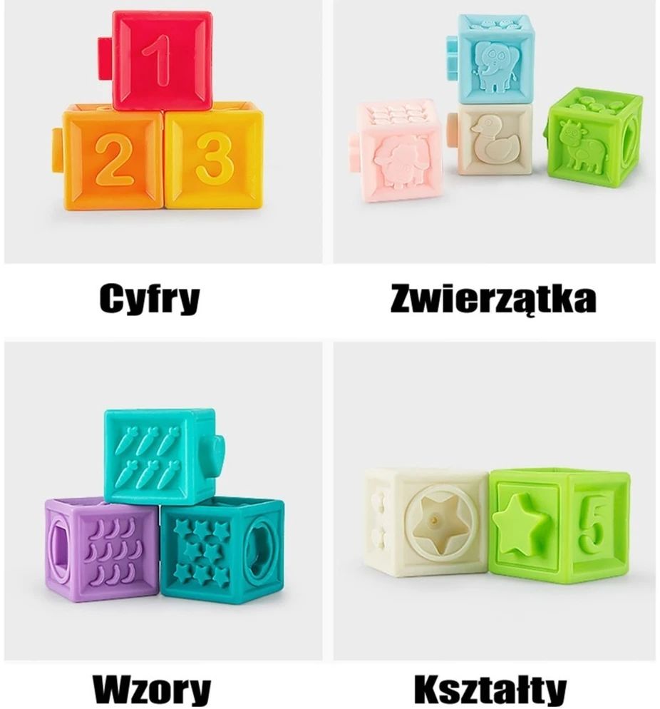 Žaislas kaladėlės WOOPIE BABY, girgždančios