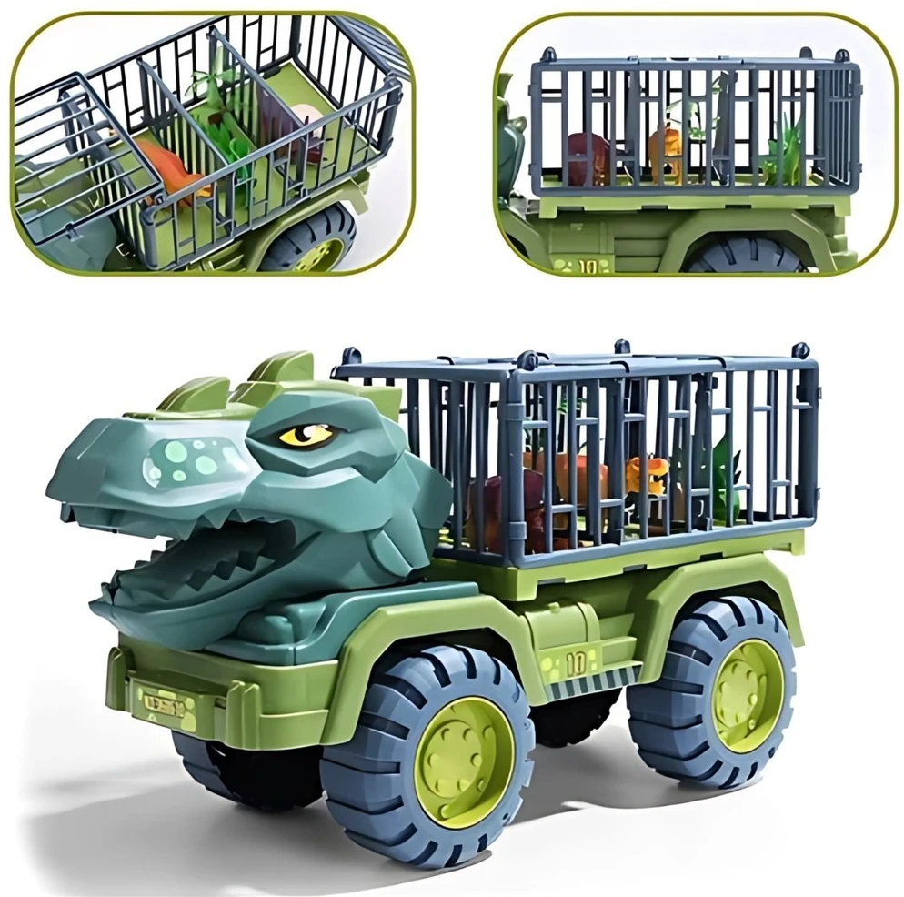 Žaislas sunkvežimis Woopie, su dinozauro formos nešiokle