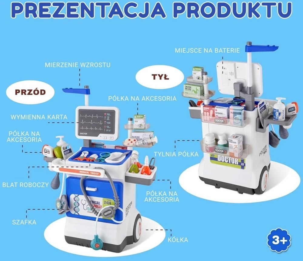 Žaislas vežimėlis WOOPIE, 115 cm