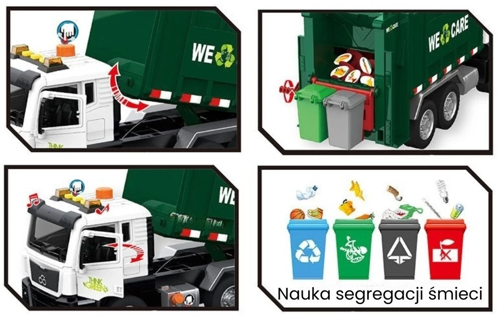 Žaislinė šiukšliavežė Woopie, šviesos ir garso efektai