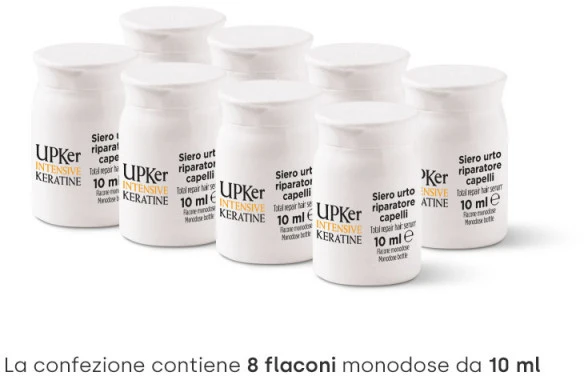 Atkuriamasis serumas plaukams, GUAM UPKer Intensive Keratine / 8 flakonai po 10 ml