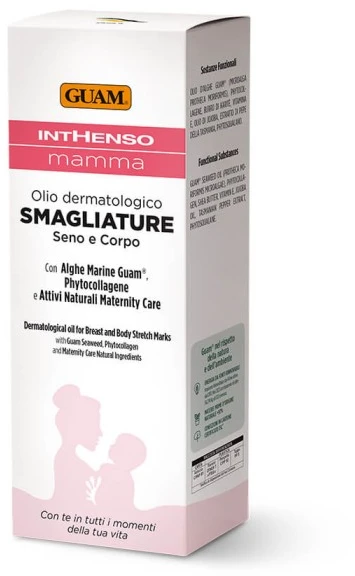 Dermatologinis aliejus nuo strijų krūtims ir kūnui, GUAM Inthenso Mamma / 200 ml