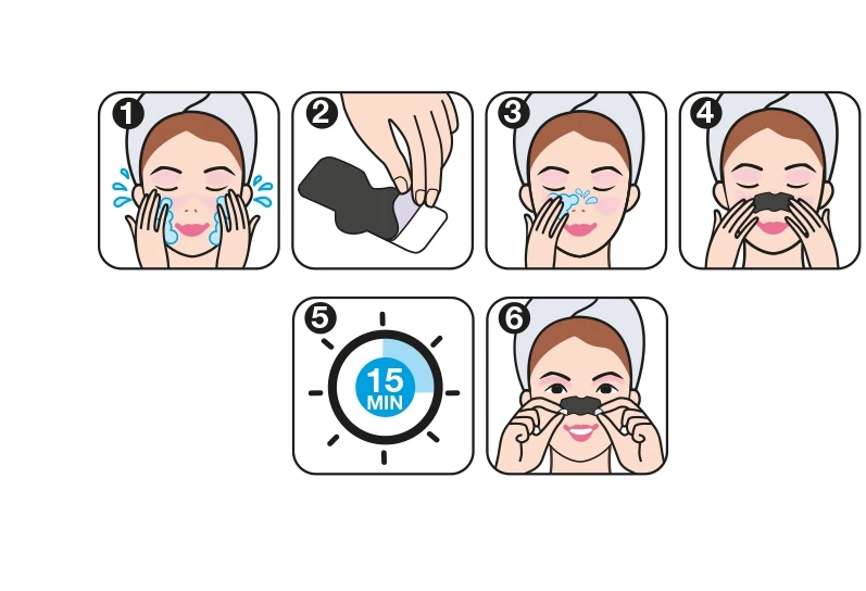 Juostelės nuo juodų taškų ant nosies, SYNERGY DERM Nose Strips / 4 vnt.