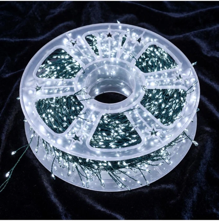 Girlianda „Pasaka žalias“ 25m, 1200 Šaltai Baltų LED