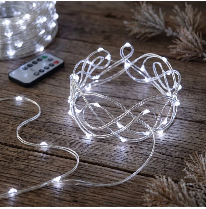 Girlianda "RASA Light" 200m, 2000 Šaltai Baltų LED