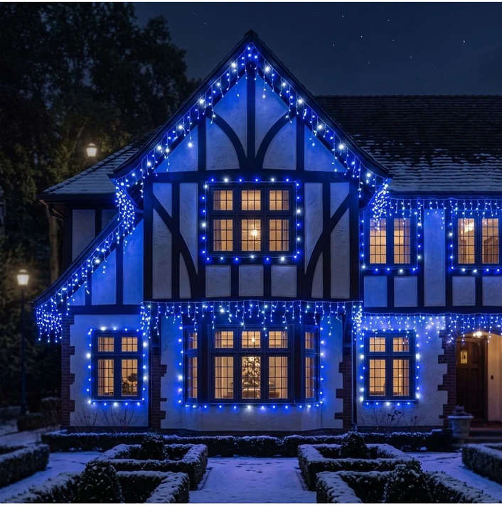 Girlianda-varvekliai su blykste 22m. 500LED mėlyna spalva