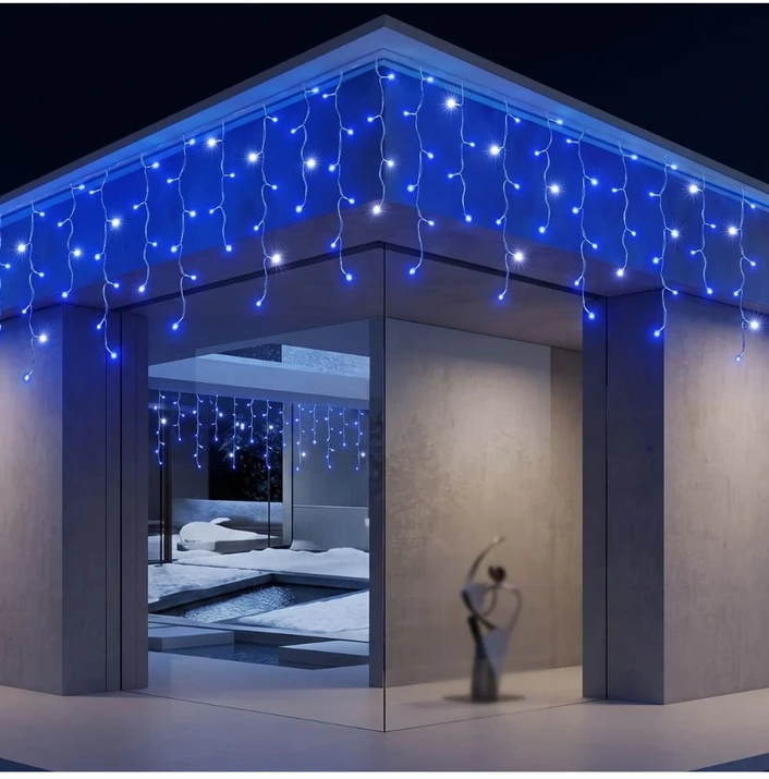 Girlianda-varvekliai su blykste 22m. 500LED mėlyna spalva