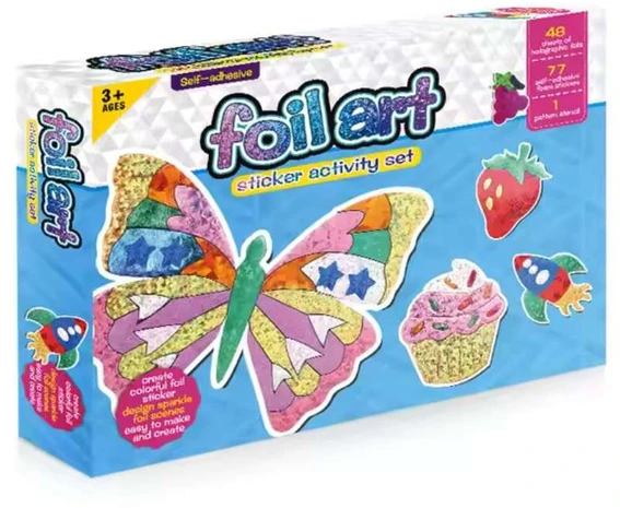 Kūrybinis Rinkinys "Foil Art" – Blizgantys Folijos Paveikslėliai Vaikams
