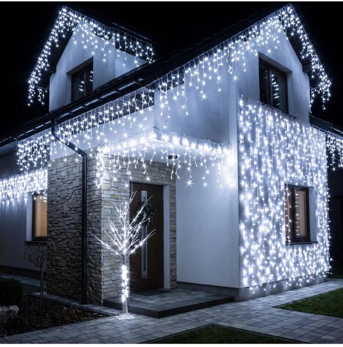 Lauko girlianda varvekliai 500LED 22.5m. Šaltai balti