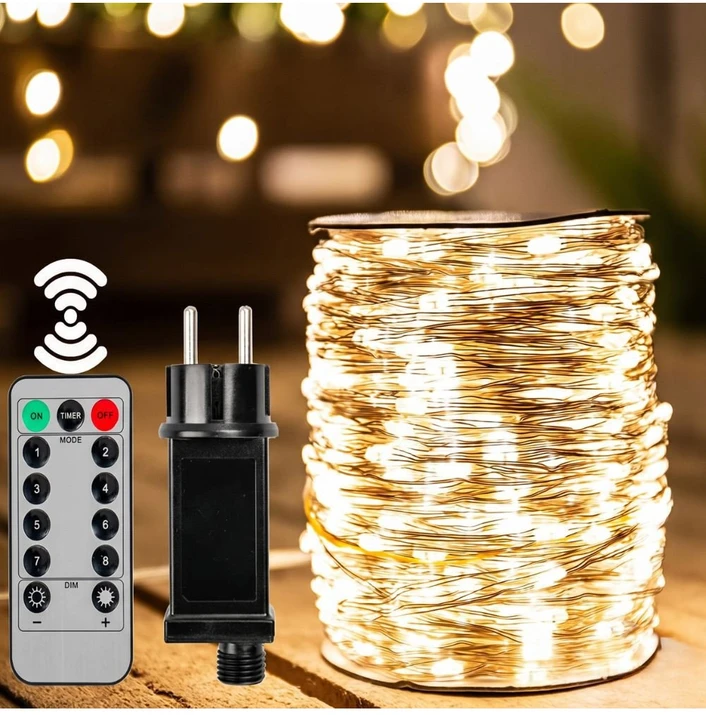 "RASA Light" Girlianda 100m, 1000 Šiltai Baltų LED