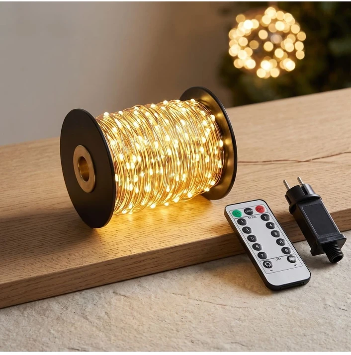"RASA Light" Girlianda 200m, 2000 Šiltai Baltų LED