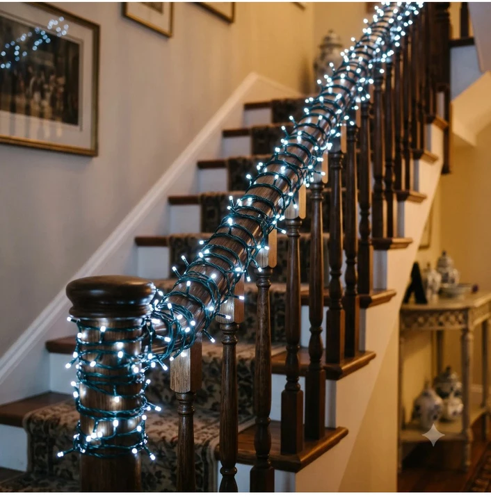 Vidaus Girlianda (500 LED) – Šaltai Balta