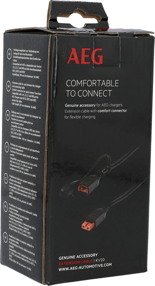 AEG akumuliatoriaus įkroviklio jungiamasis laidas 2,1 m 12 V 10 A KV 20 10150
