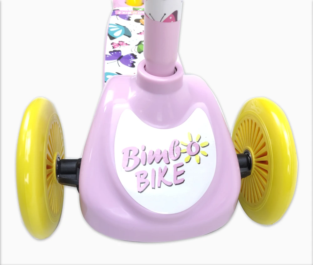 Bimbo_ Bike Vaikiškas paspirtukas Bimbo Bike, geltonas/rožinis