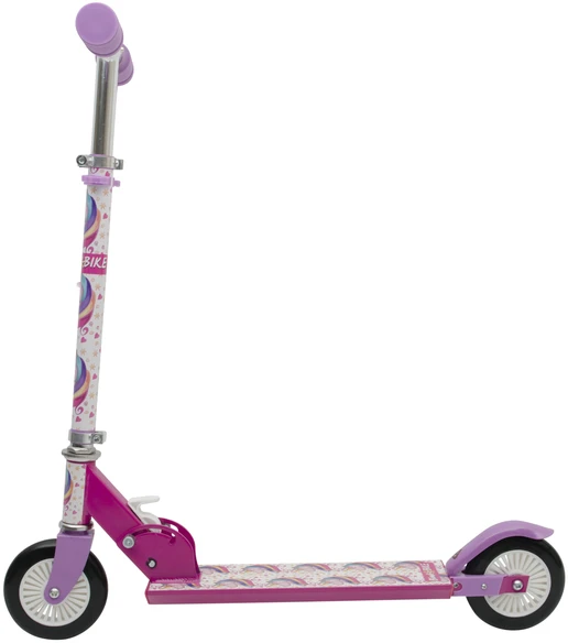 Bimbo Bike Reguliuojamas vaikiškas paspirtukas 12" „UNICORN“, balta/rožinė