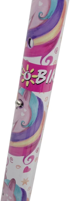 Bimbo Bike Reguliuojamas vaikiškas paspirtukas 12" „UNICORN“, balta/rožinė