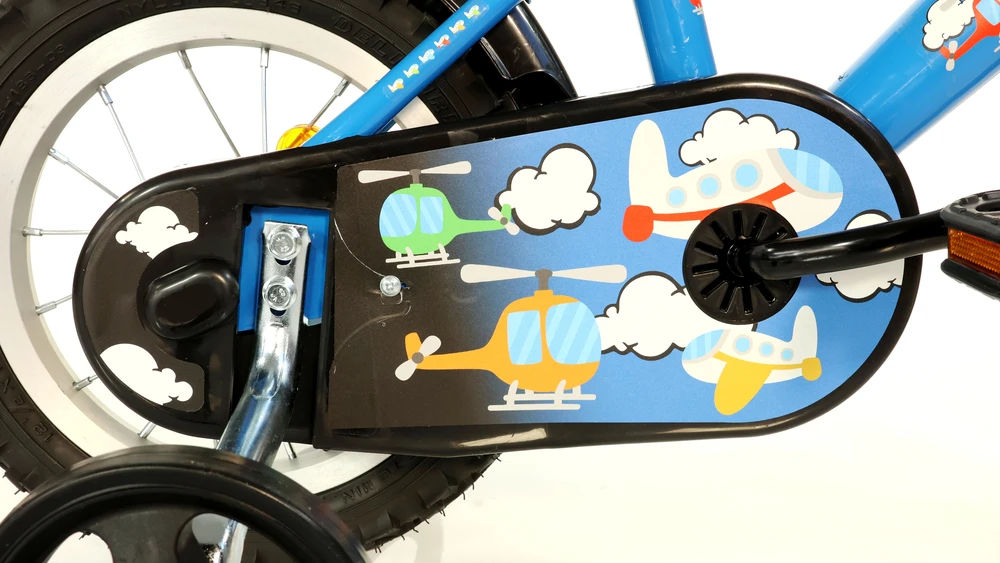 Bimbo Bike Vaikiškas dviratis 12" mėlynas su lėktuvų motyvais