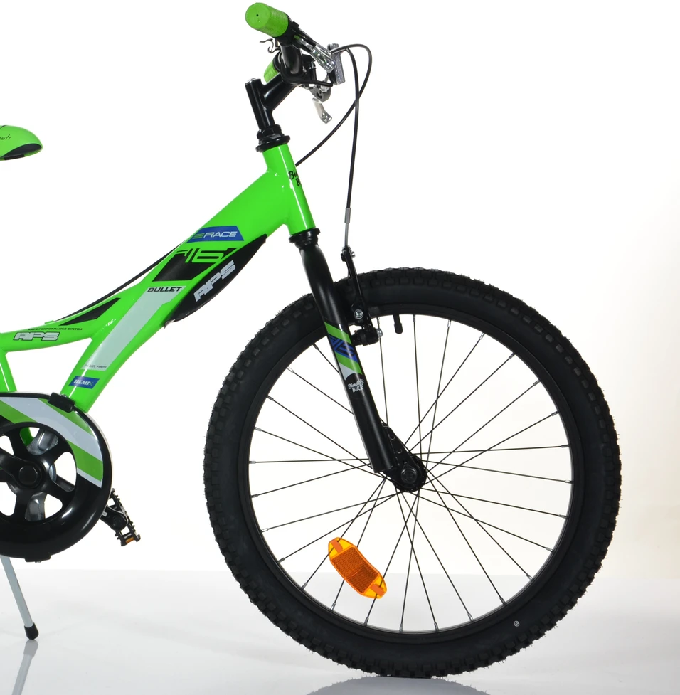 Bimbo Bike Vaikiškas dviratis 20" "BULLET", juodas/žalias