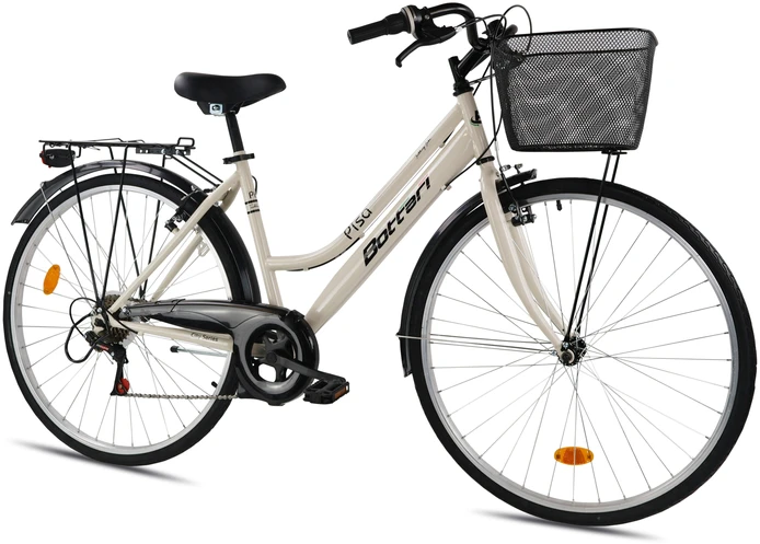 Bottari Bicycle Dviratis miesto Bottari Pisa, 28″ rėmas, balta sp., su krepšeliu