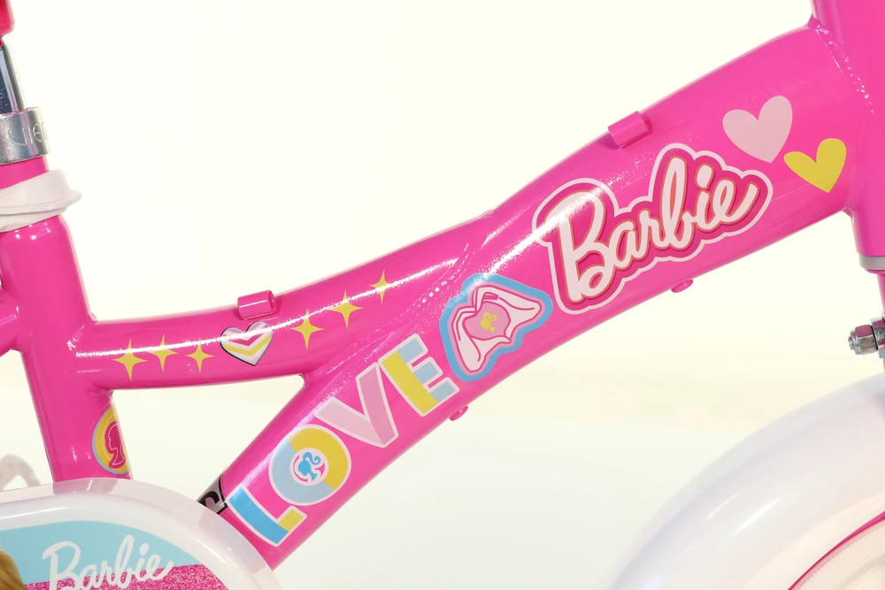 Kubisport Dviračio vaikams 12 colių Barbie mergaitei su krepšeliu Dino Bikes (Kub_05-CSK5124K/BA)