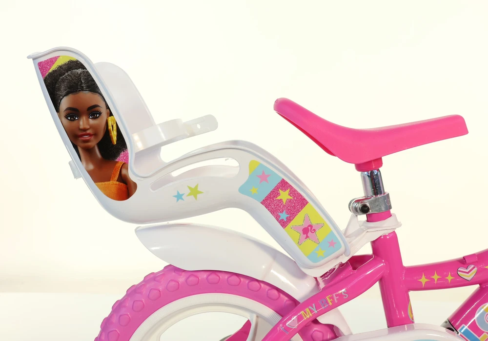 Kubisport Dviračio vaikams 12 colių Barbie mergaitei su krepšeliu Dino Bikes (Kub_05-CSK5124K/BA)