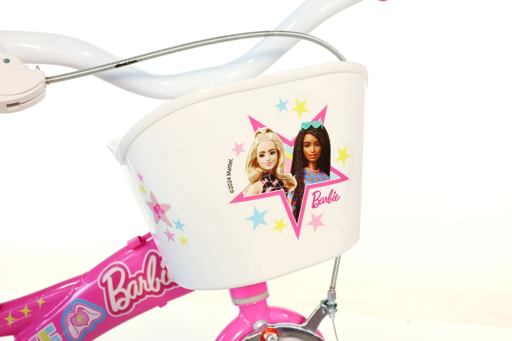 Kubisport Dviračio vaikams 12 colių Barbie mergaitei su krepšeliu Dino Bikes (Kub_05-CSK5124K/BA)