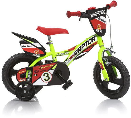 Dino bikes Dino Bikes Raptor vaikiškas dviratis, fluorescencinis geltonas, 12"