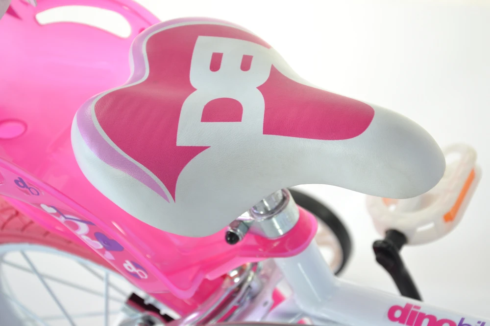 Dino bikes Dviračio vaikams 14'' baltai rausvas
