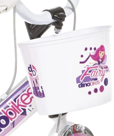 Vaikiškas dviratis Dino Bikes 16" baltas su rožiniu raštu