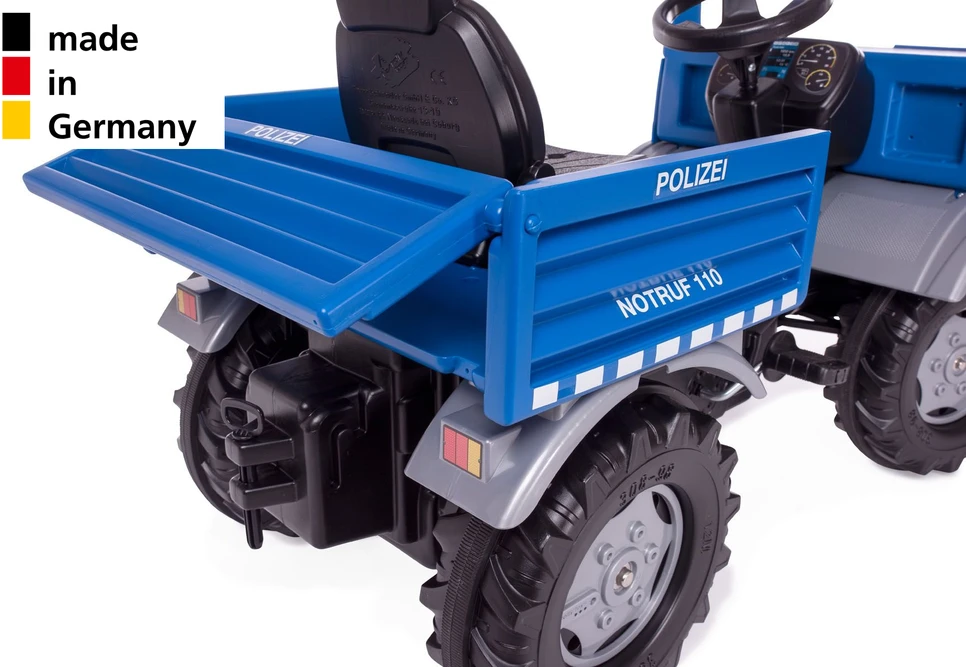 Pedalinis sunkvežimis policijos automobilis Rolly Toys RolliUnimog Mercedes-Benz