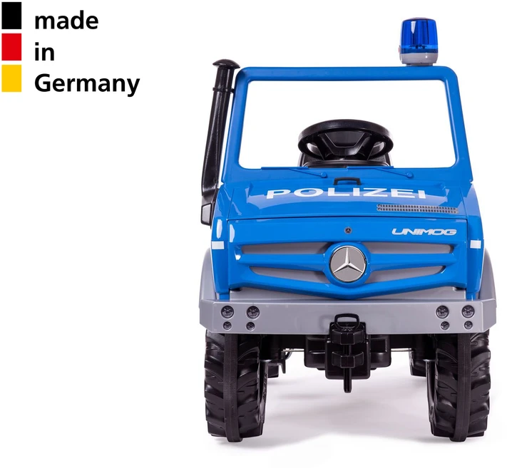 Pedalinis sunkvežimis policijos automobilis Rolly Toys RolliUnimog Mercedes-Benz