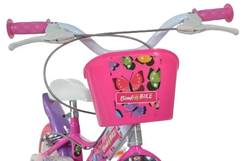 Vaikiškas dviratis Bimbo Bike 12" "BUTTERFLY", rožinis/baltas