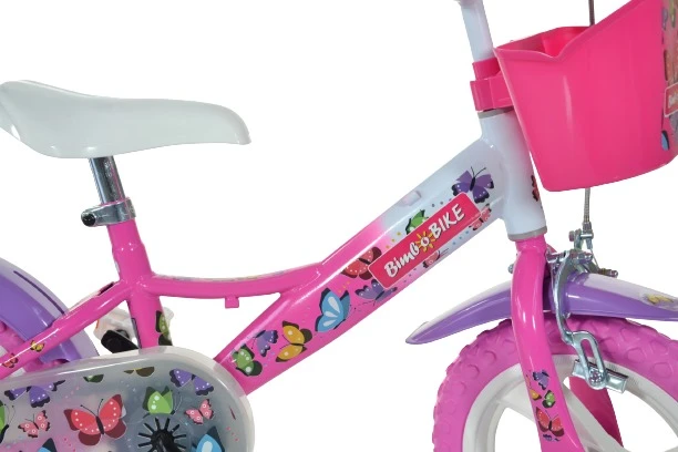 Vaikiškas dviratis Bimbo Bike 12" "BUTTERFLY", rožinis/baltas