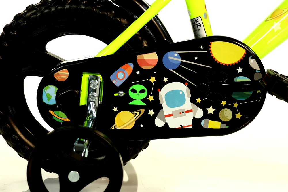 Vaikiškas dviratis Bimbo Bike 12" "GALAXY", juodas/neoninis/žalias