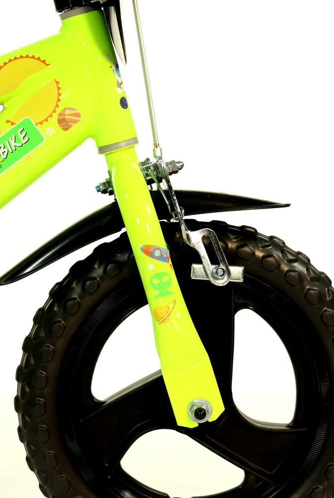 Vaikiškas dviratis Bimbo Bike 12" "GALAXY", juodas/neoninis/žalias