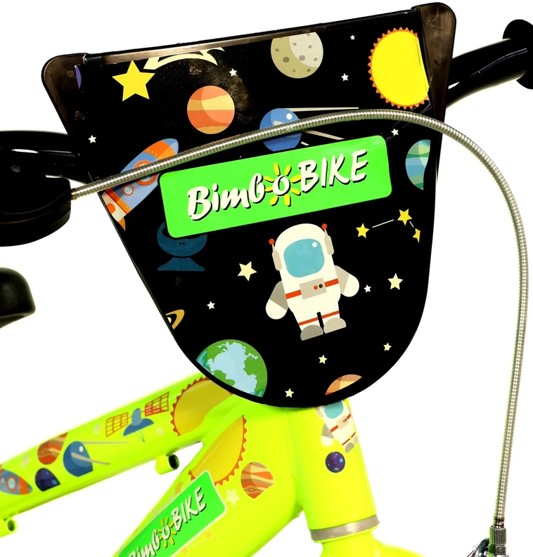 Vaikiškas dviratis Bimbo Bike 12" "GALAXY", juodas/neoninis/žalias