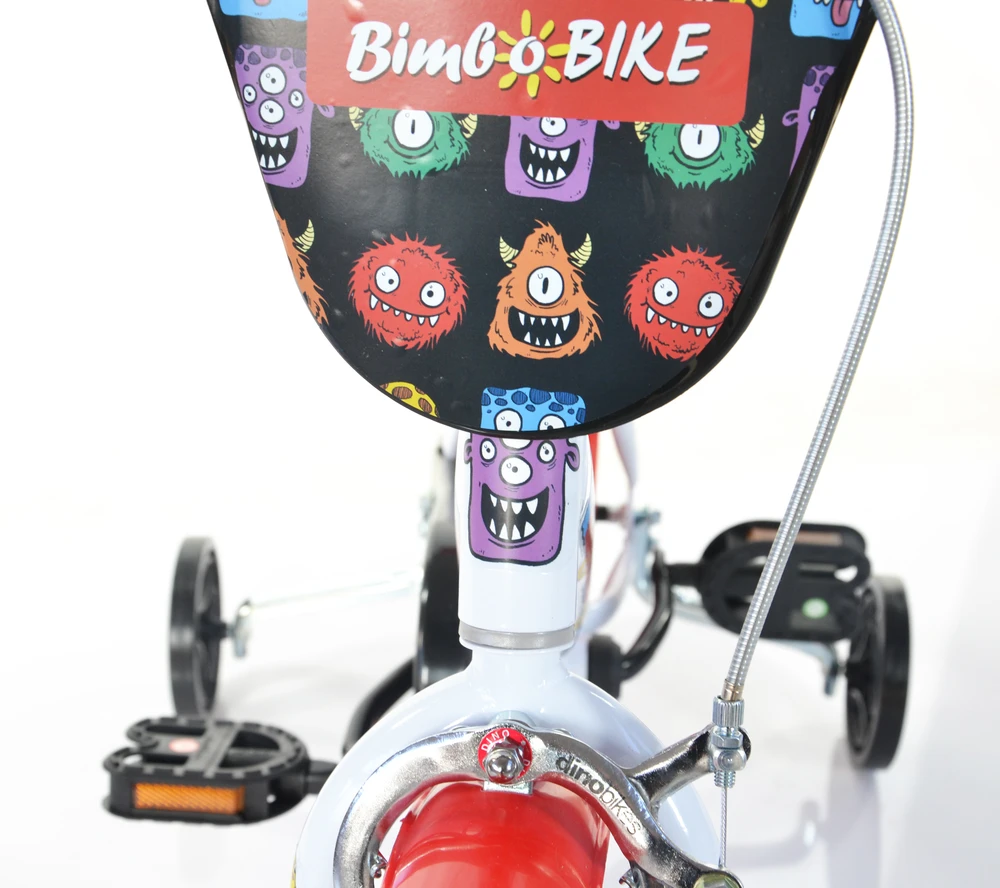 Vaikiškas dviratis Bimbo Bike 12" "MONSTER", juodas/raudonas,baltas