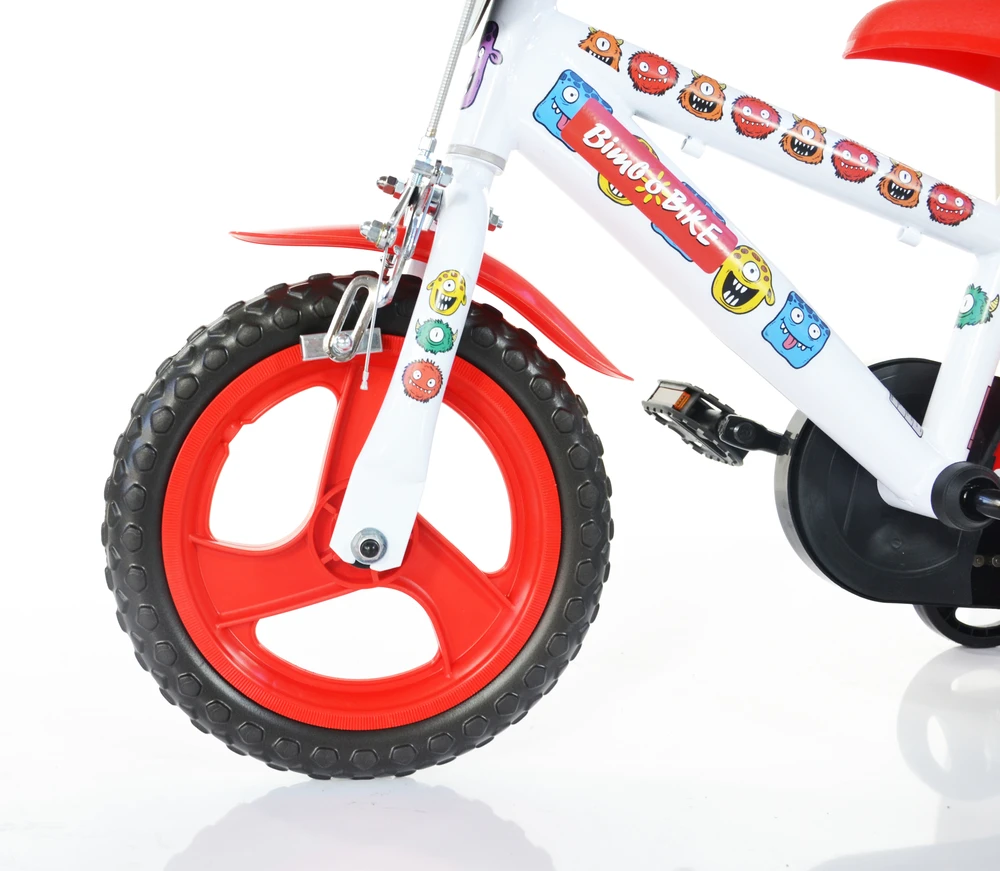 Vaikiškas dviratis Bimbo Bike 12" "MONSTER", juodas/raudonas,baltas
