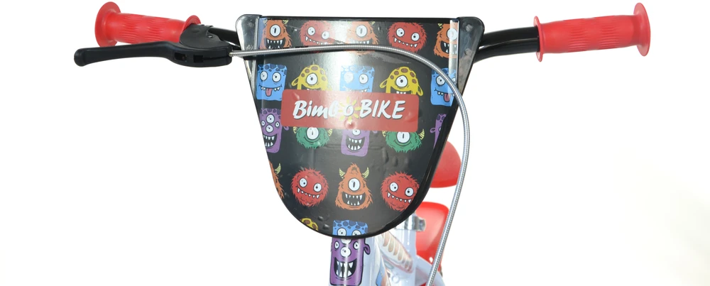 Vaikiškas dviratis Bimbo Bike 12" "MONSTER", juodas/raudonas,baltas