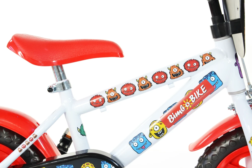 Vaikiškas dviratis Bimbo Bike 12" "MONSTER", juodas/raudonas,baltas