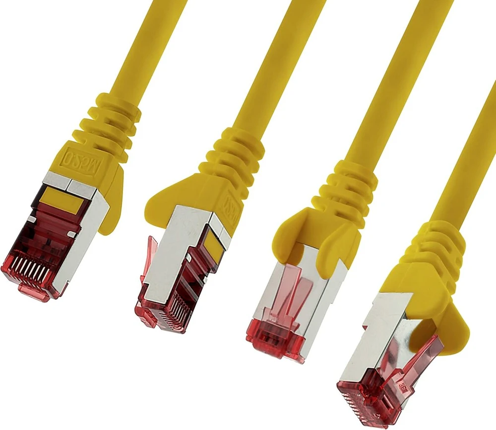 0,5 m geltonas - 5 x ethernet lan cat6 tinklo kabelis sftp pimf patch kabelis 1000 mbit/s