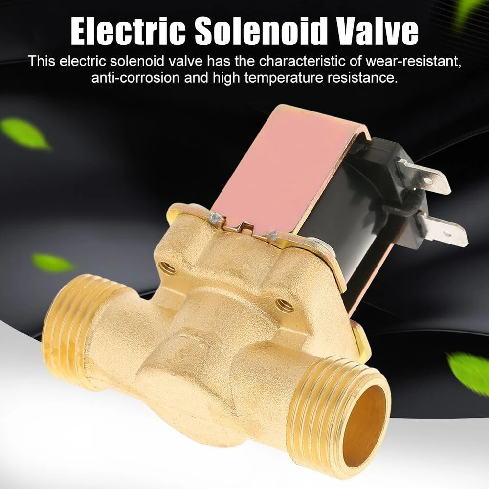 Ventiliatorius 1/2" Dc 12v žalvarinis vandens solenoidinis vožtuvas drėkinimui