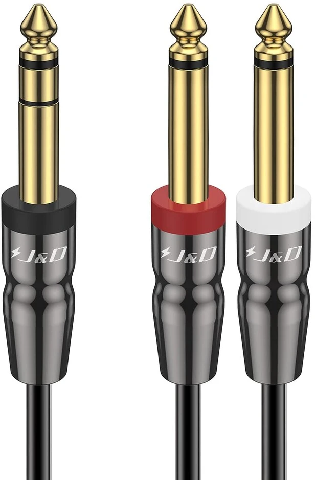 1/4" Trs į 2x 6.35mm Ts Stereo Y Splitter Kabelis, 4.5m