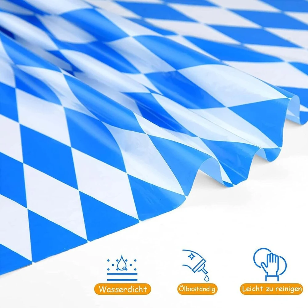 1 vnt. Oktoberfest staltiesė, bavariška staltiesė, 130 x 220 cm, Oktoberfest staltiesė, stačiakampė staltiesė Oktoberfest vakarėliui, vokiškos vakarėlio dekoracijos, Oktoberfest dekoracija