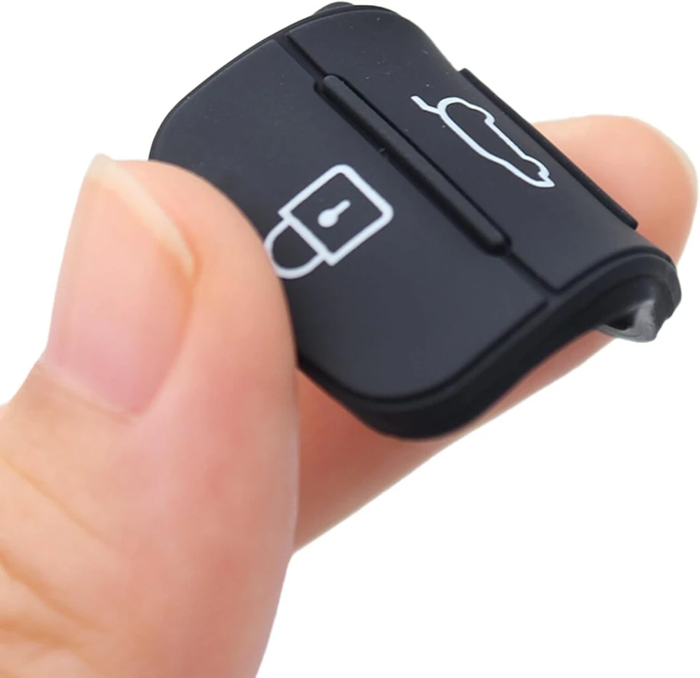 1 x automobilio rakto klaviatūra, rakto korpusas 3 mygtukai, rakto dėklas, automobilio rakto korpusas, pakaitinis rakto korpuso silikonas, suderinamas su Kia Hyundai i20 i30 ix20 ix35 Tucson Santa Fe juodas